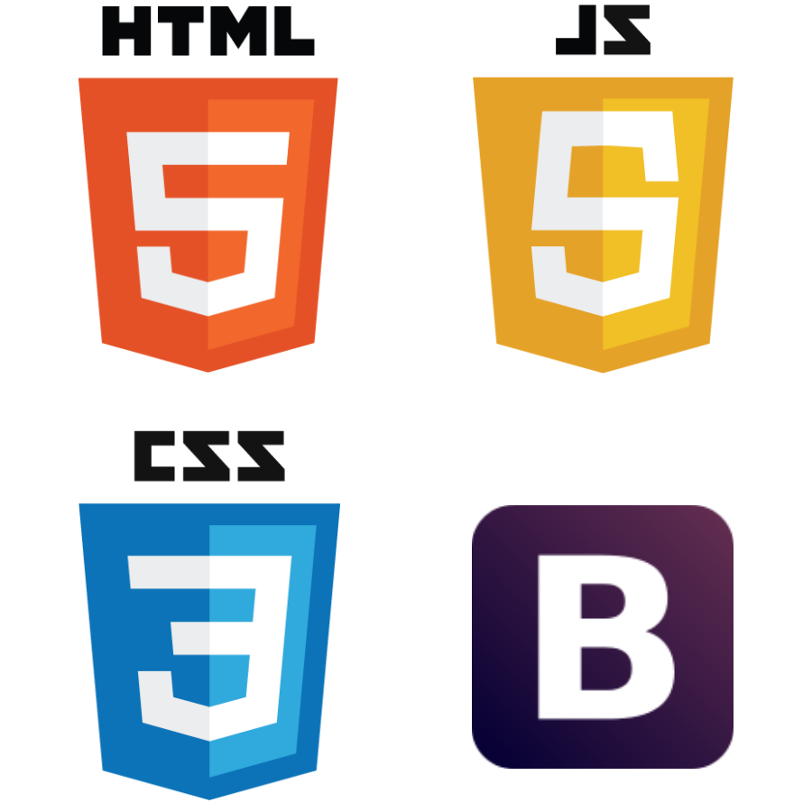 Javascript, CSS3, HTML5, and Bootstrap Logos